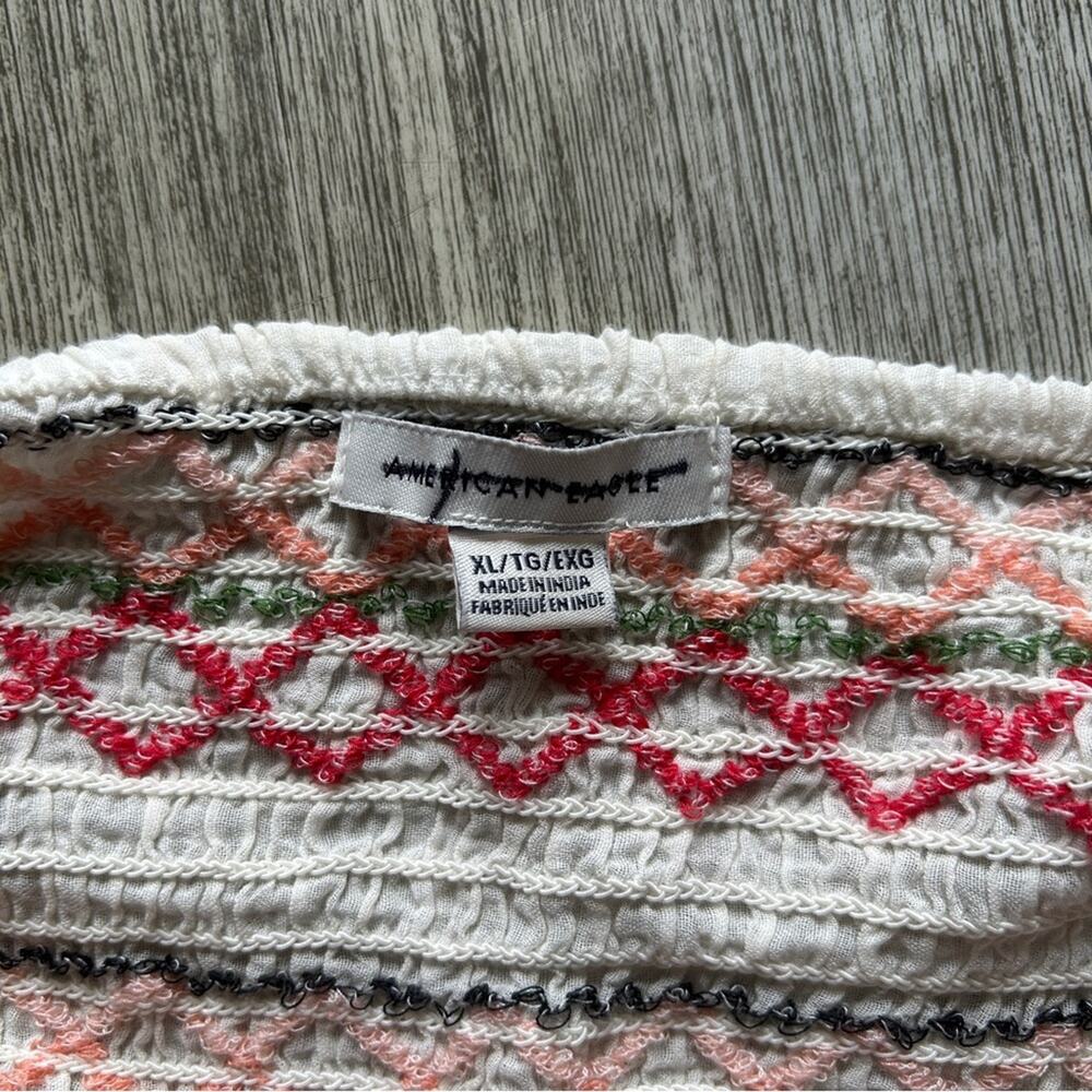 American Eagle Off-White/Multicolor Embroidered S… - image 8